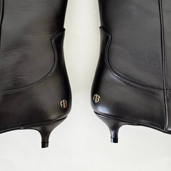 Anine Bing Rae Tall Leather Boots Kitten Heel Western Black 40 (US 10) - Picture 11 of 16